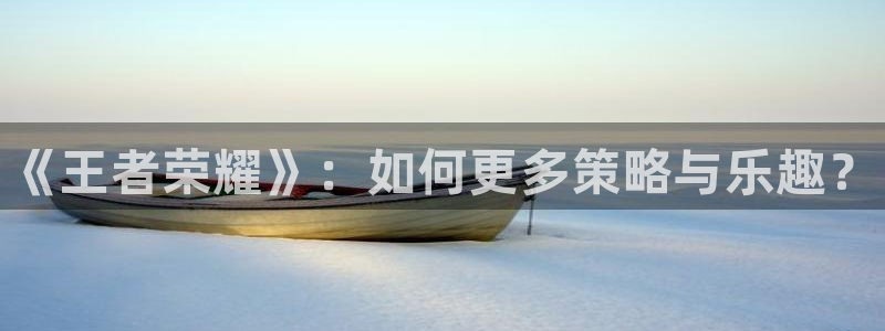 星欧娱乐注册平台：《王者荣耀》：如何更多策略与乐趣？